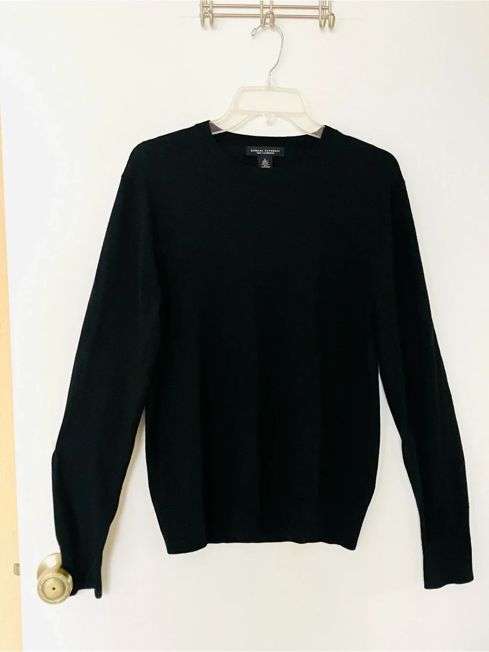 Banana Republic Luxury Blend Black Sweater Cotton Silk Cashmere Mens Size Small
